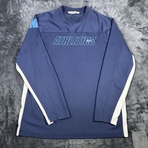 Vintage‎ Nike Athletics Men's XL Spellout Logo Chest Athletic Long Sleeve Blue